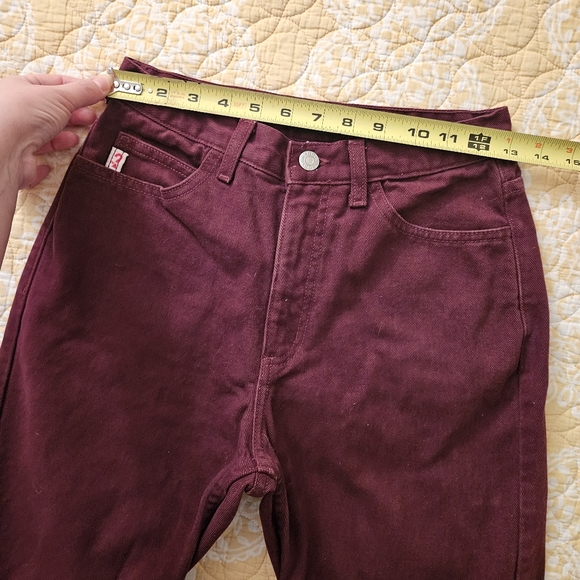 RARE Vintage Guess High Rise Straight Leg Jeans Maroon - Picture 7 of 13
